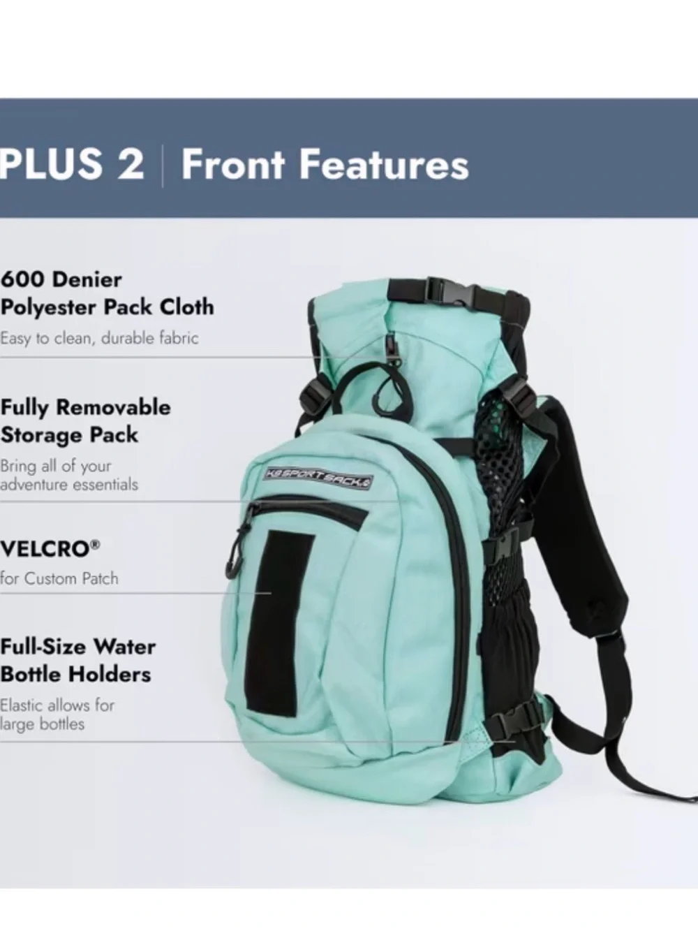K9 Sport Sack Plus 2 Forward Facing Dog Carrier Backpack, Mint, Small
